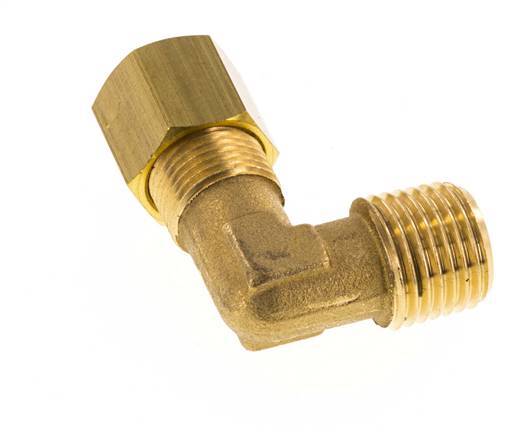 R 1/4'' Male x 8mm Brass 90 deg Elbow Compression Fitting 135 Bar DIN EN 1254-2 [2 Pieces]