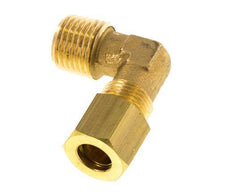 R 1/4'' Male x 8mm Brass 90 deg Elbow Compression Fitting 135 Bar DIN EN 1254-2 [2 Pieces]