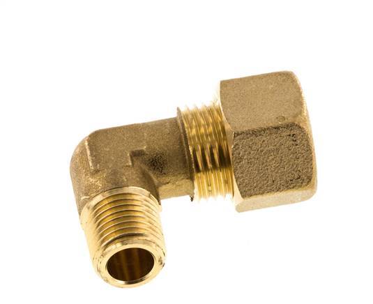 R 1/4'' Macho x 12mm Codo de latón de 90º de compresión 75 Bar DIN EN 1254-2