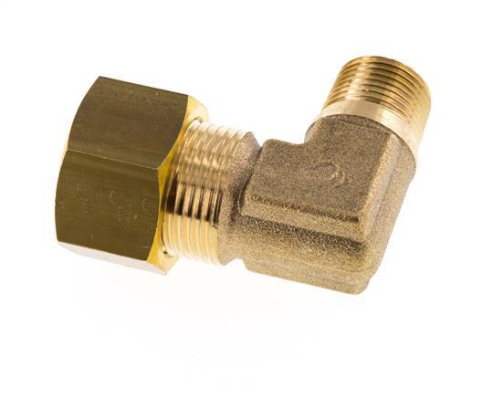 R 3/8'' Macho x 16mm Codo de latón de 90 grados de compresión 76 Bar DIN EN 1254-2