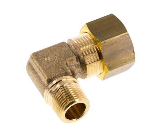 R 3/8'' Macho x 16mm Codo de latón de 90 grados de compresión 76 Bar DIN EN 1254-2