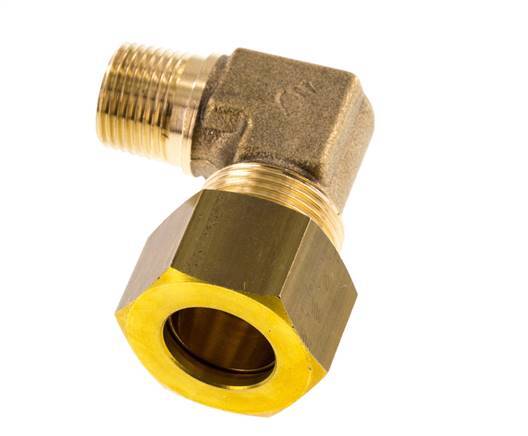 R 3/8'' Macho x 16mm Codo de latón de 90 grados de compresión 76 Bar DIN EN 1254-2