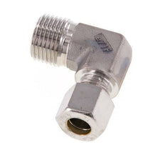 R 1/2'' Macho x 10L Acero inoxidable Codo de 90 grados Racor de compresión 315 Bar DIN 2353