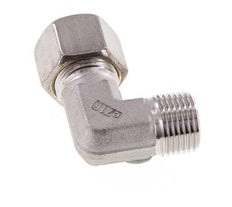 R 1/2'' Macho x 14S Racor de compresión de 90 grados de acero inoxidable 630 Bar DIN 2353