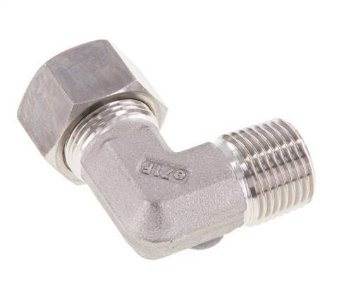 R 1/2'' Macho x 15L Acero inoxidable Codo de 90 grados Racor de compresión 315 Bar DIN 2353