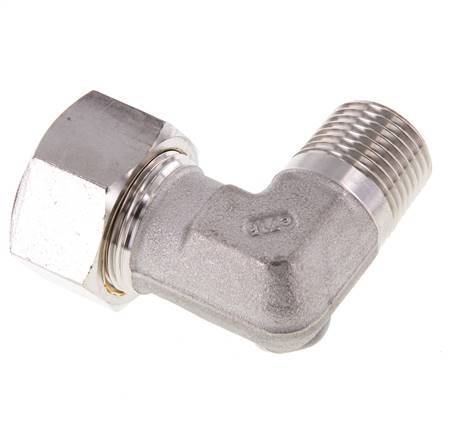 R 1/2'' Macho x 18L Acero inoxidable Codo de 90 grados Racor de compresión 315 Bar DIN 2353