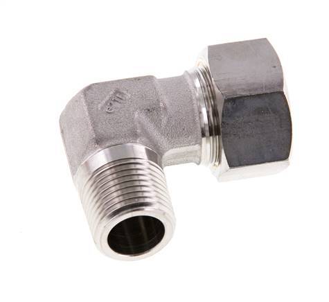R 1/2'' Macho x 18L Acero inoxidable Codo de 90 grados Racor de compresión 315 Bar DIN 2353