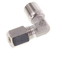 R 1/4'' Macho x 6L Racor de compresión de 90 grados de acero inoxidable 315 Bar DIN 2353