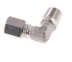 R 1/4'' Macho x 6L Racor de compresión de 90 grados de acero inoxidable 315 Bar DIN 2353