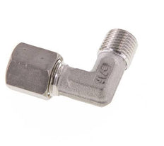 R 1/4'' Macho x 6S Racor de compresión de 90 grados de acero inoxidable 630 Bar DIN 2353