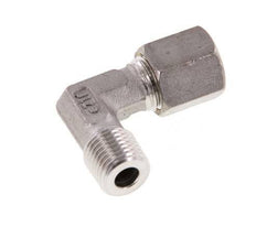 R 1/4'' Macho x 6S Racor de compresión de 90 grados de acero inoxidable 630 Bar DIN 2353