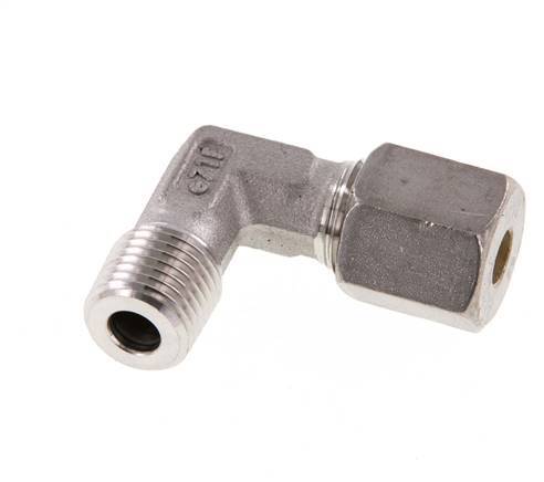 R 1/4'' Macho x 6S Racor de compresión de 90 grados de acero inoxidable 630 Bar DIN 2353