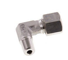 R 1/4'' Macho x 8L Racor de compresión de 90 grados de acero inoxidable 315 Bar DIN 2353