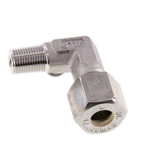 R 1/4'' Macho x 8L Racor de compresión de 90 grados de acero inoxidable 315 Bar DIN 2353