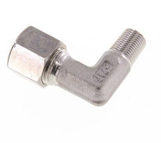 R 1/4'' Macho x 8L Racor de compresión de 90 grados de acero inoxidable 315 Bar DIN 2353