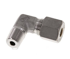 R 1/4'' Macho x 8S Racor de compresión de 90 grados de acero inoxidable 630 Bar DIN 2353