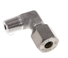 R 1/4'' Macho x 8S Racor de compresión de 90 grados de acero inoxidable 630 Bar DIN 2353