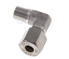 R 1/4'' Macho x 8S Racor de compresión de 90 grados de acero inoxidable 630 Bar DIN 2353