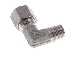 R 1/4'' Macho x 10L Racor de compresión de 90 grados de acero inoxidable 315 Bar DIN 2353