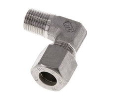 R 1/4'' Macho x 10L Racor de compresión de 90 grados de acero inoxidable 315 Bar DIN 2353