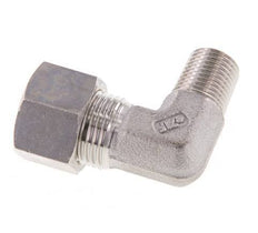 R 1/4'' Macho x 12L Racor de compresión de 90 grados de acero inoxidable 315 Bar DIN 2353