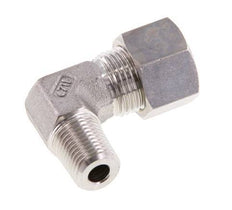 R 1/4'' Macho x 12L Racor de compresión de 90 grados de acero inoxidable 315 Bar DIN 2353