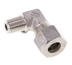 R 1/4'' Macho x 12L Racor de compresión de 90 grados de acero inoxidable 315 Bar DIN 2353
