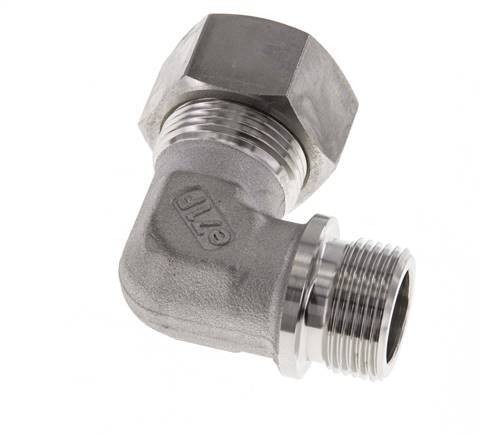 G 3/4'' Macho x 22L Codo de 90 grados de acero inoxidable Accesorio de compresión 160 Bar DIN 2353