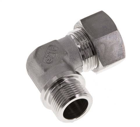 G 3/4'' Macho x 22L Codo de 90 grados de acero inoxidable Accesorio de compresión 160 Bar DIN 2353