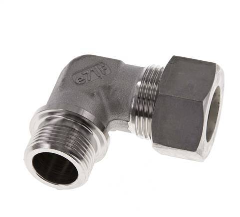G 3/4'' Macho x 22L Codo de 90 grados de acero inoxidable Accesorio de compresión 160 Bar DIN 2353