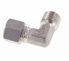 R 3/8'' Macho x 10L Acero inoxidable Codo de compresión de 90 grados 315 Bar DIN 2353