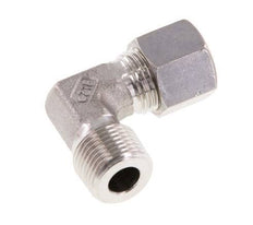 R 3/8'' Macho x 10L Acero inoxidable Codo de compresión de 90 grados 315 Bar DIN 2353