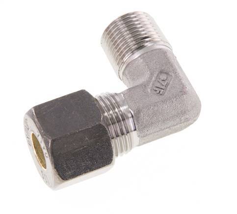 R 3/8'' Macho x 10S Racor de compresión de 90 grados de acero inoxidable 630 Bar DIN 2353