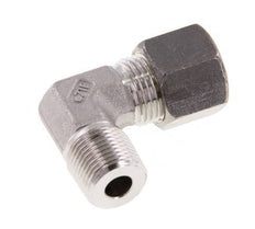 R 3/8'' Macho x 10S Racor de compresión de 90 grados de acero inoxidable 630 Bar DIN 2353