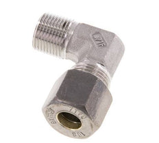 R 3/8'' Macho x 10S Racor de compresión de 90 grados de acero inoxidable 630 Bar DIN 2353