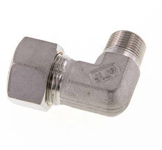 R 3/8'' Macho x 15L Acero inoxidable Codo de compresión de 90 grados 315 Bar DIN 2353