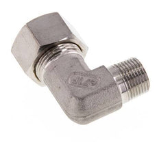 R 3/8'' Macho x 15L Acero inoxidable Codo de compresión de 90 grados 315 Bar DIN 2353