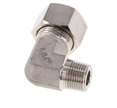 R 3/8'' Macho x 15L Acero inoxidable Codo de compresión de 90 grados 315 Bar DIN 2353