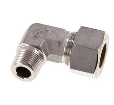 R 3/8'' Macho x 15L Acero inoxidable Codo de compresión de 90 grados 315 Bar DIN 2353