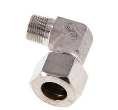 R 3/8'' Macho x 15L Acero inoxidable Codo de compresión de 90 grados 315 Bar DIN 2353