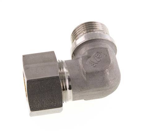 G 1'' Macho x 25S Codo de compresión de 90 grados de acero inoxidable 400 Bar DIN 2353