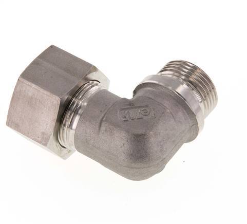 G 1'' Macho x 25S Codo de compresión de 90 grados de acero inoxidable 400 Bar DIN 2353