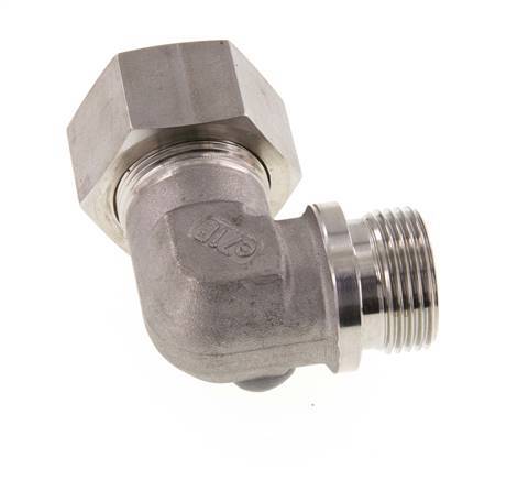 G 1'' Macho x 25S Codo de compresión de 90 grados de acero inoxidable 400 Bar DIN 2353