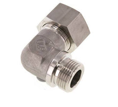 G 1'' Macho x 25S Codo de compresión de 90 grados de acero inoxidable 400 Bar DIN 2353