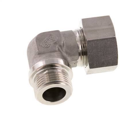 G 1'' Macho x 25S Codo de compresión de 90 grados de acero inoxidable 400 Bar DIN 2353