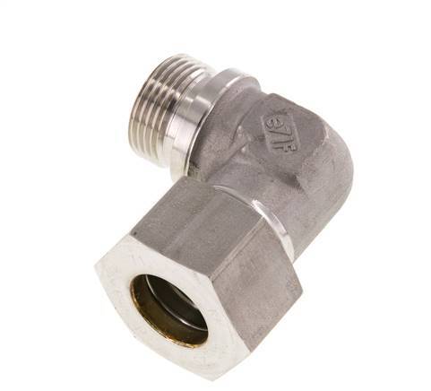 G 1'' Macho x 25S Codo de compresión de 90 grados de acero inoxidable 400 Bar DIN 2353