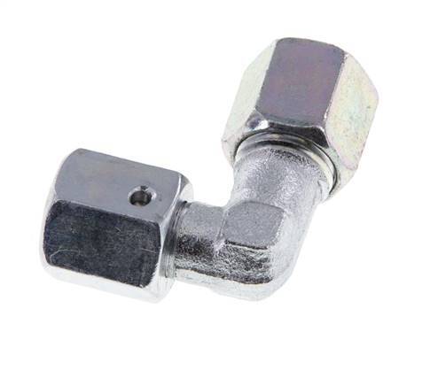 M14x1,5 x 6S Codo ajustable de 90 grados de acero galvanizado con cono de sellado y junta tórica 630 Bar DIN 2353