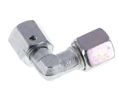 M14x1,5 x 6S Codo ajustable de 90 grados de acero galvanizado con cono de sellado y junta tórica 630 Bar DIN 2353