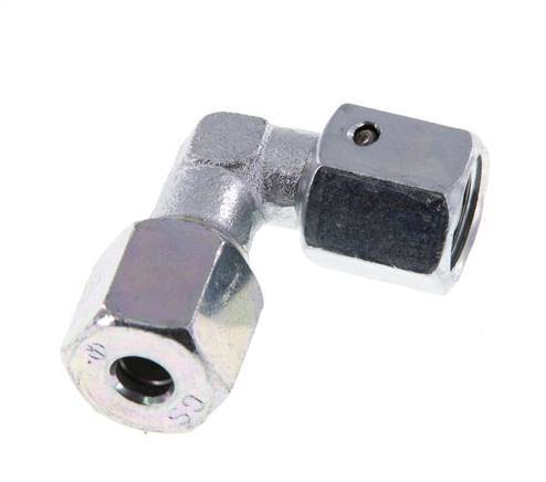 M14x1,5 x 6S Codo ajustable de 90 grados de acero galvanizado con cono de sellado y junta tórica 630 Bar DIN 2353