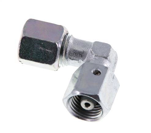 M14x1,5 x 6S Codo ajustable de 90 grados de acero galvanizado con cono de sellado y junta tórica 630 Bar DIN 2353